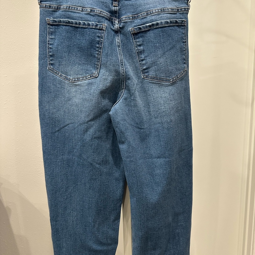 Oat New York High Rise Wide Leg Jeans Raw Hem Blue Sz 30 EU - Picture 5 of 10